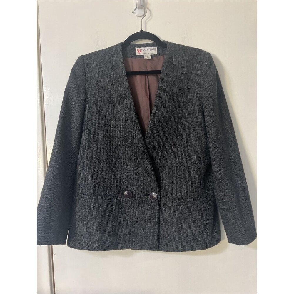 Peabody house wool blend‎ Textured Tweed Gray blazer size 9/10